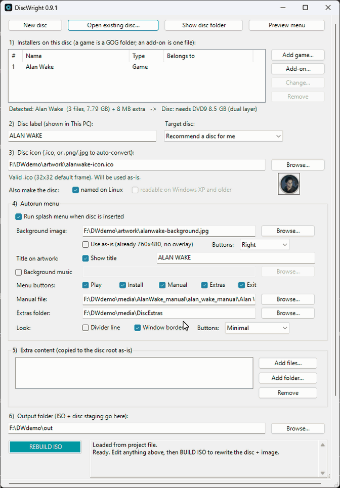 Two games and two patches on one disc: each add-on is filed under the game it belongs to, and the menu opens on a chooser